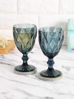 India Circus by Krsnaa Mehta - Blue Wine Glasses (Set of 2)