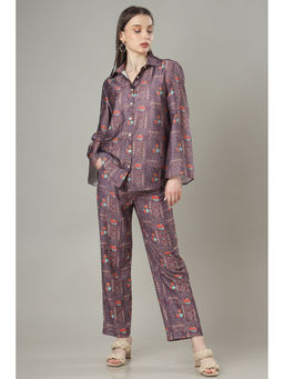 NEOFAA - Chic Petals Abstract Floral Co-ord For Stylish Women (Set of 2)