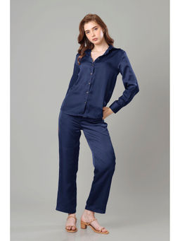 NEOFAA - Luxurious Navy Blue Co-Ord Set For Women (Set of 2)