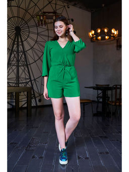 NEOFAA - Green Front Knot Playsuit