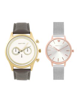 Joker and Witch - Joker & Witch Silver Mark & Bridget Couple Watches - JWJCW420 (M)