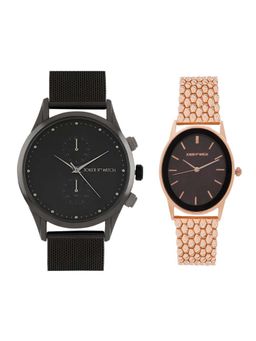 Joker and Witch - Joker & Witch Black Frank & Claire Couple Watches - JWJCW438 (M)