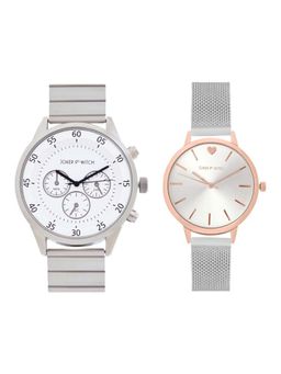 Joker and Witch - Joker & Witch Silver Vanessa & Ethan Couple Watches - JWJCW442 (M)
