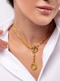 And Also - Gold Plated Double Link Necklace