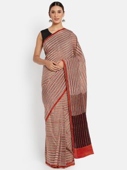 Fabindia - Modal Striped Saree
