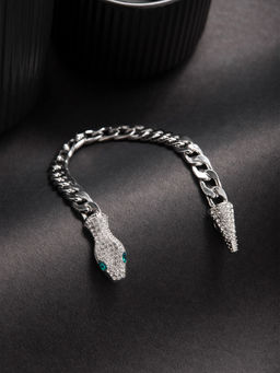 Priyaasi - Silver Linked Snake Wrapaound Bracelet for Men