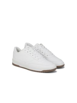United Colors of Benetton - Embossed Counter Lace-Up White Sneakers