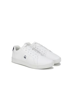 United Colors of Benetton - Solid Lace-Up Basic Knot White Sneakers