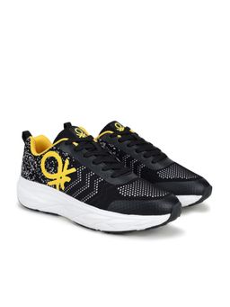 United Colors of Benetton - Men Mesh Low Top Black Sneakers