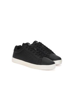 United Colors of Benetton - Men Microfiber PU Black Sneakers