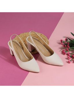 Metro - Women Off White Slip On Casual Heels