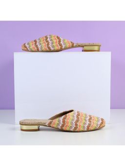 Mochi - Women Beige Slip On Mules Heels