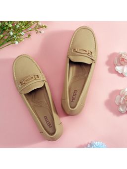 Metro - Women Beige Slip On Wedges Loafers