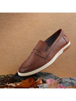 Metro - Men Tan Slip On Casual Loafers