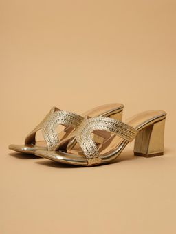ERIDANI - Women Donna Gold Embellished Heels