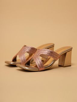 ERIDANI - Women Donna Rose Gold Embellished Heels