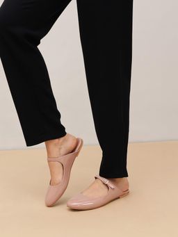 Pair ie Tales - Women Round Toe Mary Jane Flats - Nude