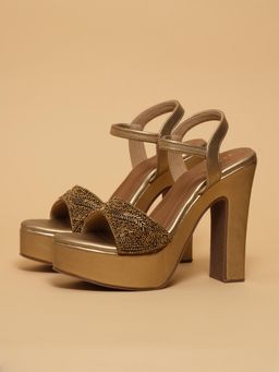 ERIDANI - Women Rasha Copper Festive Sandal Heels