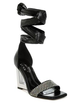 London Rag - Luxe Women Ab Rhinestone Studded Lace-Up Fantasy Heels