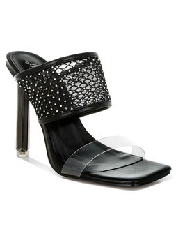 London Rag - Luxe Women Clear Embellished Black Stiletto Heels