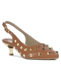 London Rag - Women Accent Studded Tan Sandal Heels