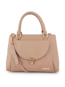 Lapis O Lupo - Beige Solid-Plain Handbag
