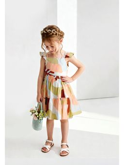 max - Girls Printed Tiered Dress - Off White