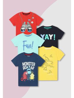 max - Boys Graphic Printed T-shirts - Multi-Color (Pack of 5)