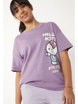 max - Girls Hello Kitty Printed T-shirt - Purple