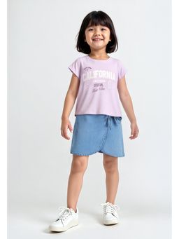 max - Girls Typographic Printed T-shirt - Purple