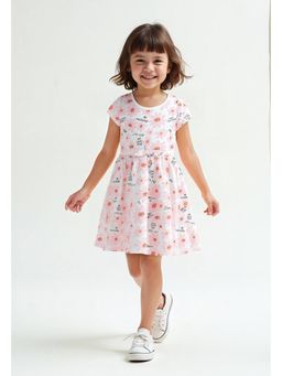 max - Girls Printed Dress - Off White