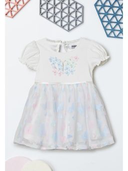 max - Girls Applique Dress - White