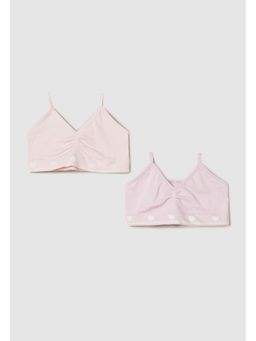 max - Girls Solid Non-Padded Beginners Bras - Multi-Color (Pack of 2)