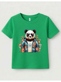 KAVEE - Pure Cotton Bio Washed Panda Printed T-shirt - Green