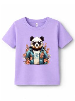 KAVEE - Pure Cotton Bio Washed Panda Printed T-shirt - Purple