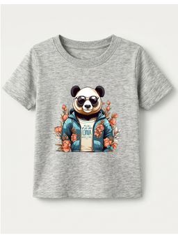 KAVEE - Pure Cotton Bio Washed Panda Printed T-shirt - Grey