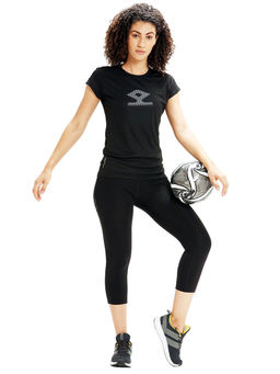 Shrey - Lara T-Shirt Short Sleeve for Women-Black