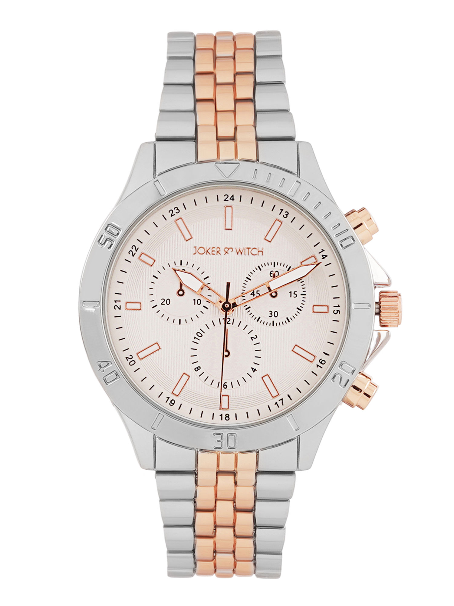 Buy Joker & Witch Connery White Dial Dualtone Metallic Strap Watch