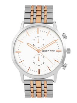 Joker and Witch - Joker & Witch Niko White Dial Dualtone Metallic Strap Watch