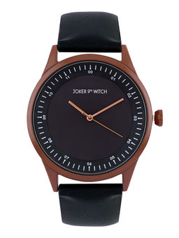 Joker and Witch - Joker & Witch Bosco Black Dial Copper Case Pu Strap Watch