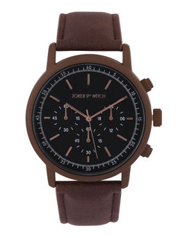 Joker and Witch - Joker & Witch Landa Black Dial Dark Brown Pu Strap Watch