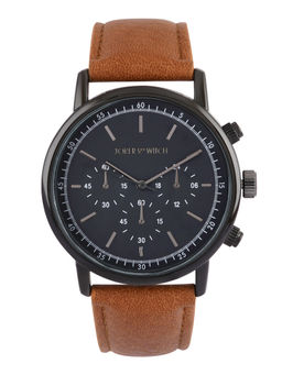 Joker and Witch - Joker & Witch Landa Grey Dial Brown Pu Strap Watch