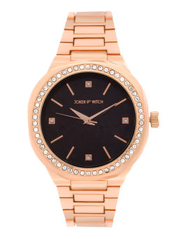 Joker and Witch - Joker & Witch Pegasus Black Dial Rosegold Metallic Strap Watch