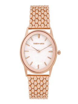 Joker and Witch - Joker & Witch Quisp White Mop Dial Rosegold Metallic Strap Watch