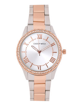 Joker and Witch - Joker & Witch Adrenalina Silver Dial Dualtone Metallic Strap Watch