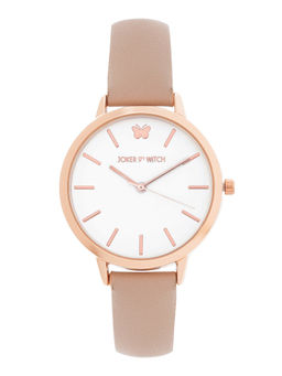 Joker and Witch - Joker & Witch Flutter White Dial Pink Pu Strap Watch