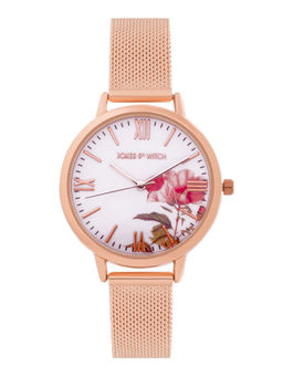 Joker and Witch - Joker & Witch Edna White Printed Dial Mesh Strap Watch