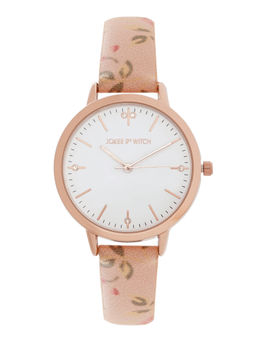 Joker and Witch - Joker & Witch Julina White Dial Pink Printed Pu Strap Watch
