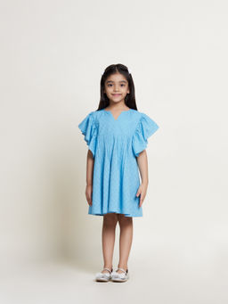 The Tribe Kids - Schiffli Pattern Cotton Girls Dress