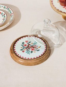 Chumbak - Hangul Wooden Cake Cloche, 8" Dia Kashmir Trails